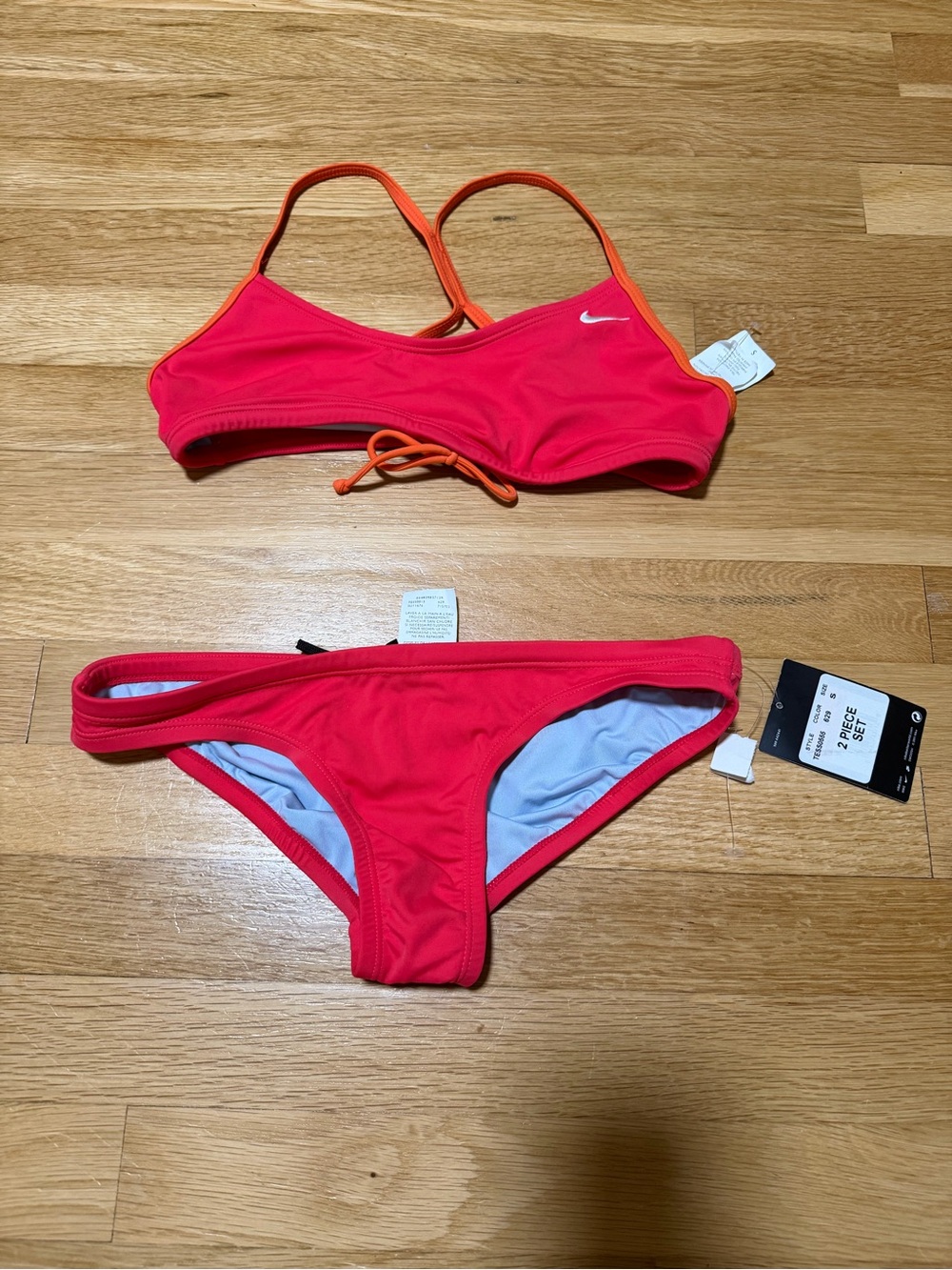 Nike Women’s Pink Swim Bikini with Orange Straps
